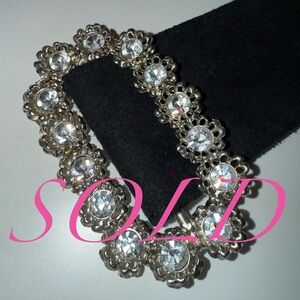 S O L D Blumarine Black Suede Belt Crystal Statement Buckle